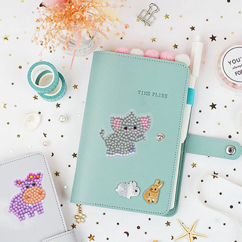 9x Kids Full Drill DIY Diamond Painting Stickers Animal Phone Cup Decals Newly