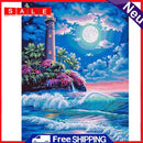 DIY Full Round Drill Diamond Painting lighthouse Mosaic Art