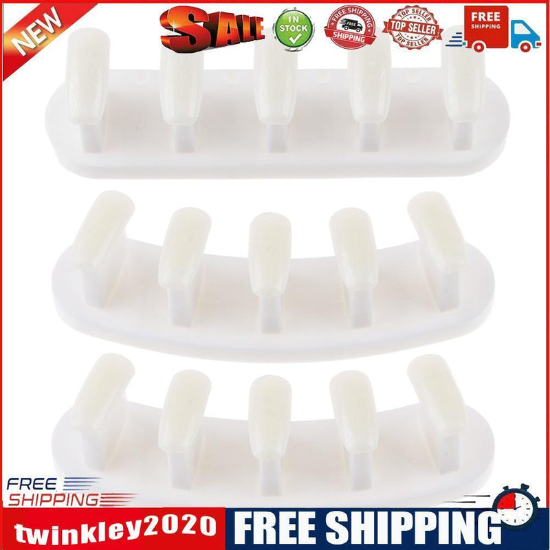3 in 1 Nail Holder Practice Training Display Stand w/15pcs Nail Tips (White
