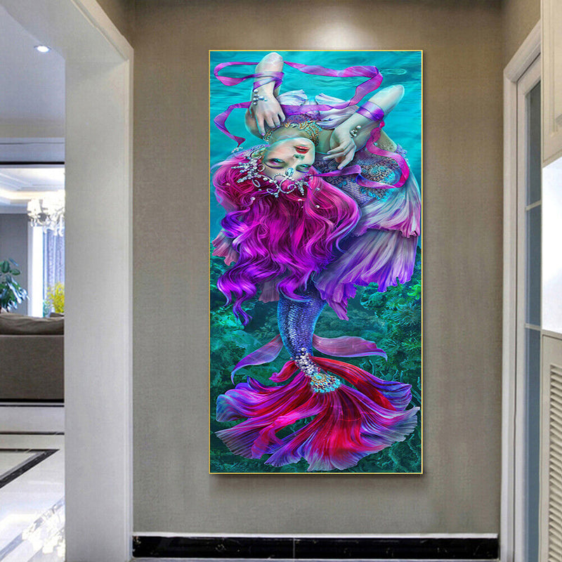 Mermaid DIY Zero Basis Paint by Number Kits Picture Colouring Kits Kill Time