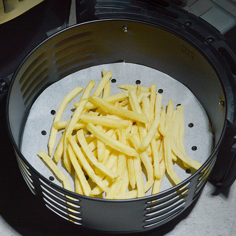 100pcs Circle Air Fryer Pad Kitchen Oven Oil Absorbing Steamer Paper (B)