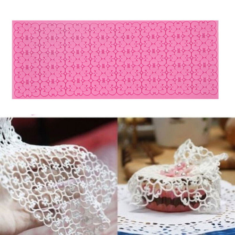 Lace Silicone Mold Mould Sugar Craft Fondant Mat Cake Decorating Bake Tool