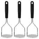 Concepts Smooth Potato Masher Black Handle Vegetable Crusher Stainless Steel