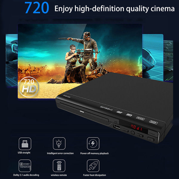 Home DVD Player with AV Cable for TV Multi Region DVD Player with Remote Control