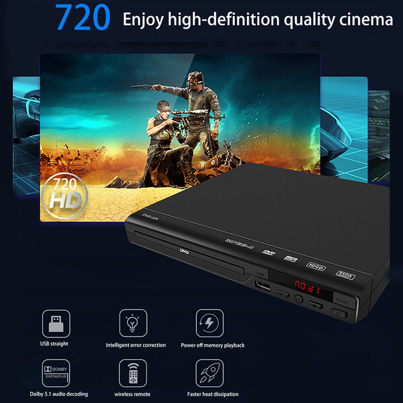 Home DVD Player with AV Cable for TV Multi Region DVD Player with Remote Control