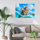 Painting By Numbers Kit DIY Tiger Hand Painted Canvas Oil Art Picture Gift
