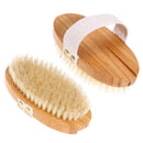 Boar Bristle Shower Bath Body Brush with Detachable Wooden Hand Grip Handle