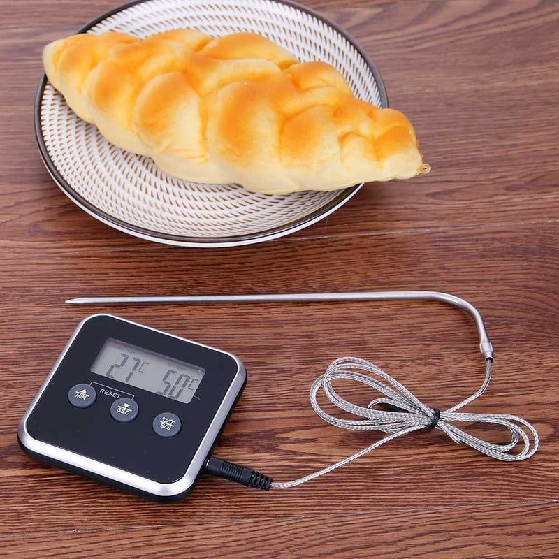 Electronic LCD Food Thermometer BBQ Probe Temperature Alarm Cooking Timer