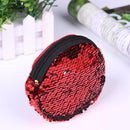 Multi Sequins Coin Wallet Women Change Purse Girls Round Clutch Bags (Red)