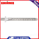 Stainless Steel Ruler with Detachable Clip Length Depth Gauge Straight Rulers