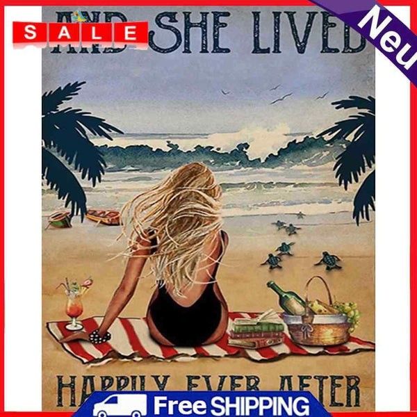DIY Hand Painted Paint By Numbers Oil Canvas Pictures Back View of Girl Gift Kit