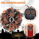 Halloween Decoration Wreath Pumpkin BOO Front Door Halloween Party Hanging.