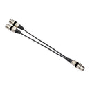 3Pin XLR Female to Dual 2 Male Y Splitter 30cm Adapter Cable Wire (Black) Newly