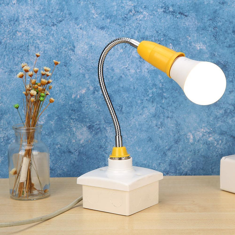 5pcs E27 LED Holder Universal Flexible Extension Lamp Socket(Yellow)