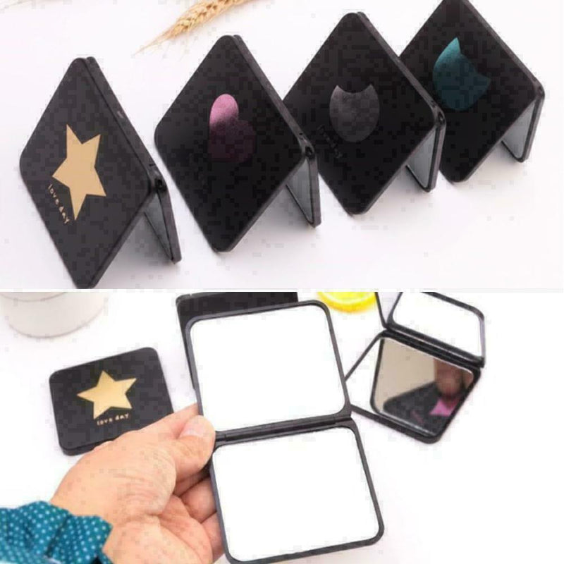 Cosmetic Mirror Double Sided Portable Compact Pocket Foldable Make-up C5J9 E6B4