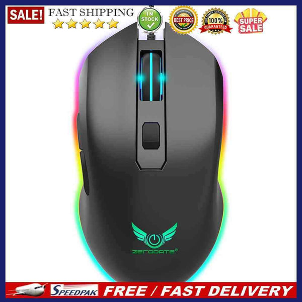 ZERODATE G21 6400DPI 6 Key Wired RGB Backlit Gaming USB Mouse for Desktop/Laptop