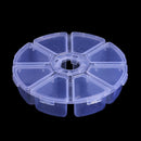 Round Jewelry Container Empty Storage Box 8 Grids Nail Art Rhinestones Case