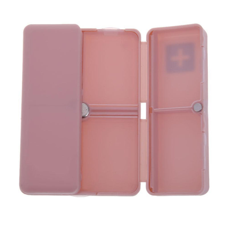 7 Grids Weekly Pill Box Magnet Lid Tablet Storage Box Pill Splitter (Pink)