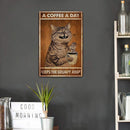 Coffee Cat Retro Metal Plate Tin Sign for Bar Pub Club Cafe Wall Art Decor