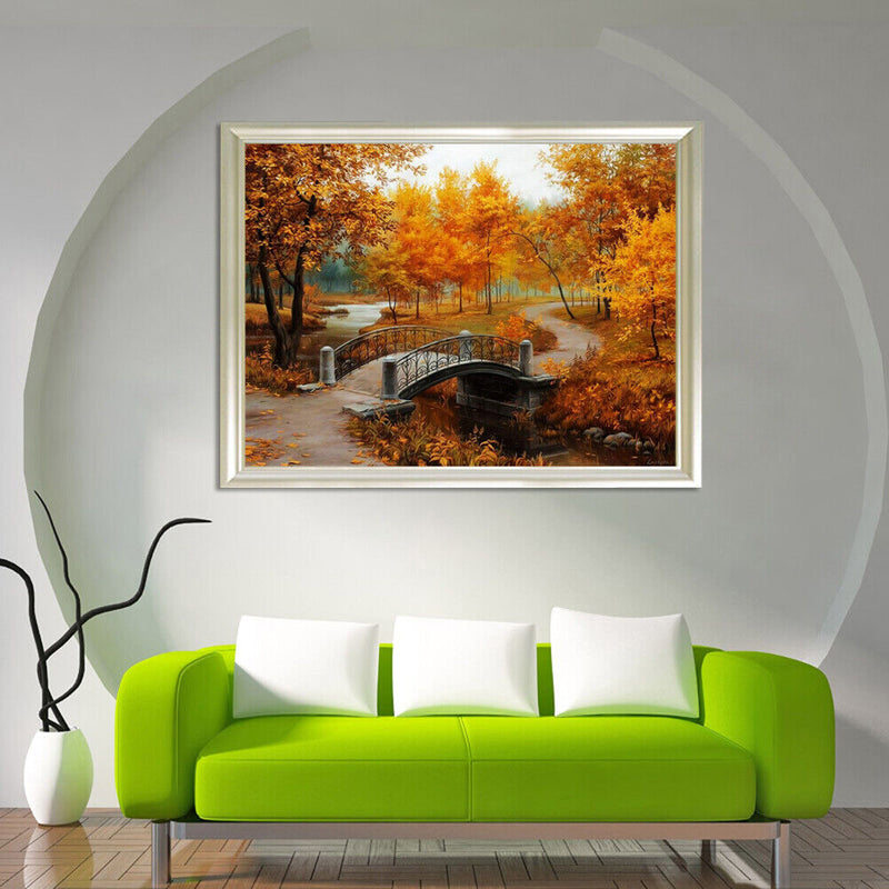 40x30cm Autumn Scenery DIY Paint By Numbers Oil Painting Kit Canvas