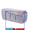 Armchair Caddy Non Slip Sofa Armrest Organizer with 14 Pockets (Grey)