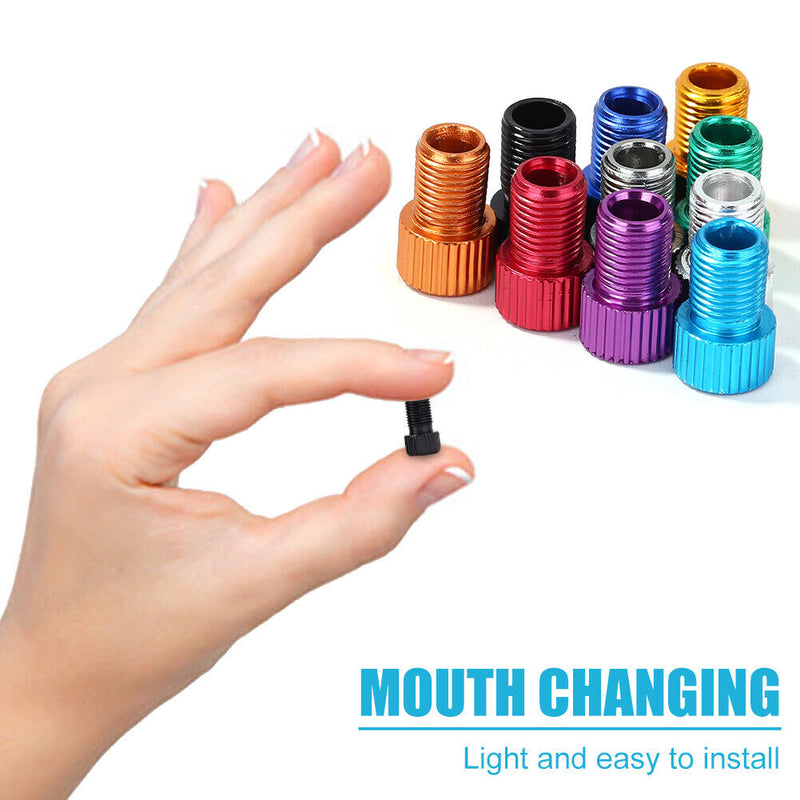 40x MTB Valve Adapters Bicycle Presta to Schrader Valve Converter Bike Tire Part