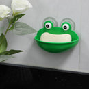 Bathroom Frog Soap Holder Storage Box Cartoon Sucker Soap Dish Drain Rack