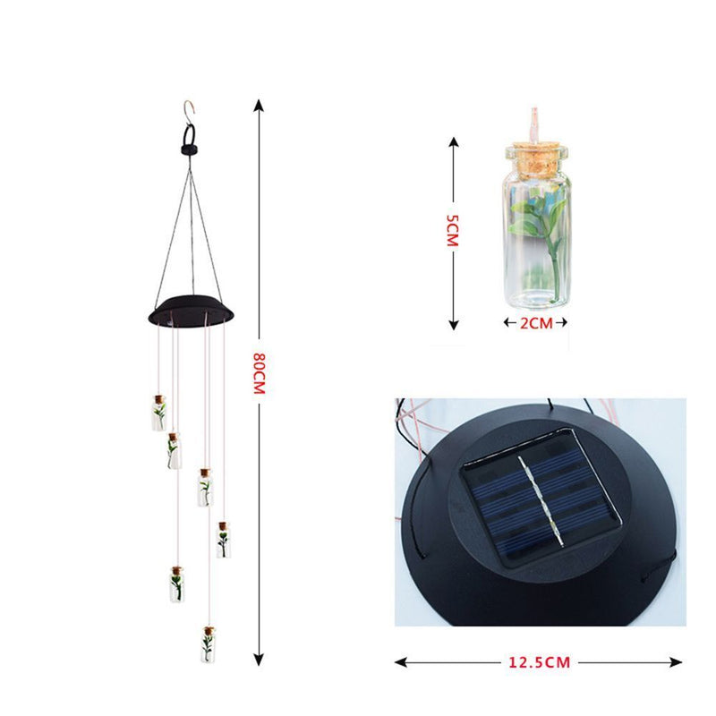 Wind Chime Lamp Wishing Bottle Wind Chime Lamp Solar Light Outdoor Lighting