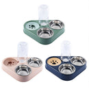 3 in 1 Pet Supplies Automatic Stainless Steel Dog Feeder Bowl Water Bottle