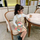 Cute Silicone Donut Round Crossbody Bag Kids Rainbow Handbags (Light Pink)
