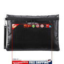 Document Bag - Fireproof and Waterproof Money Bag for A4 Document (Black)
