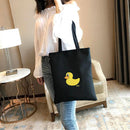 Cute Print Women Canvas Shoulder Bag Girls Zipper Shop Casual Handbag/Duck
