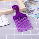 Wide Teeth Afro Hair Fork Comb Unisex Hairstyle Curly Insert Brush (Purple)