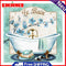 Frameless Oil Paint By Numbers DIY Classical Bathtub Picture Craft Kit for Home
