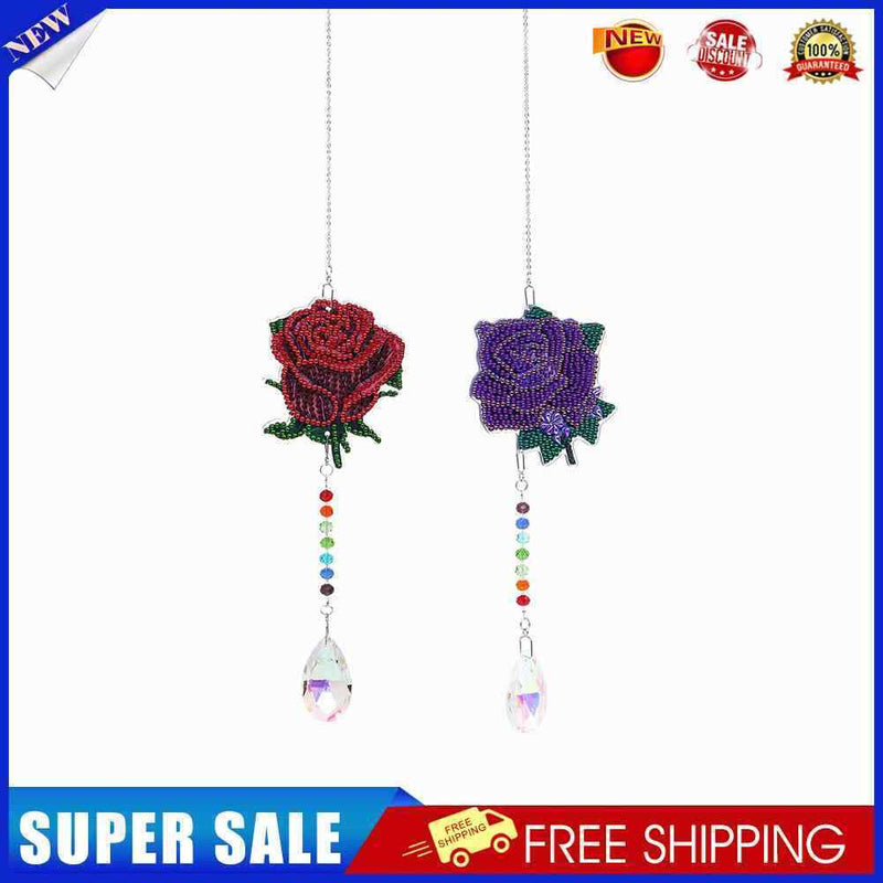 #A DIY Crystal Prism Pendant Diamond Kit Hanging Wind Chime Home Decor 5D Painti