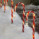 8pcs Solar Power Christmas Candy Cane Lights Outdoor Garden Pathway Yard Lamps