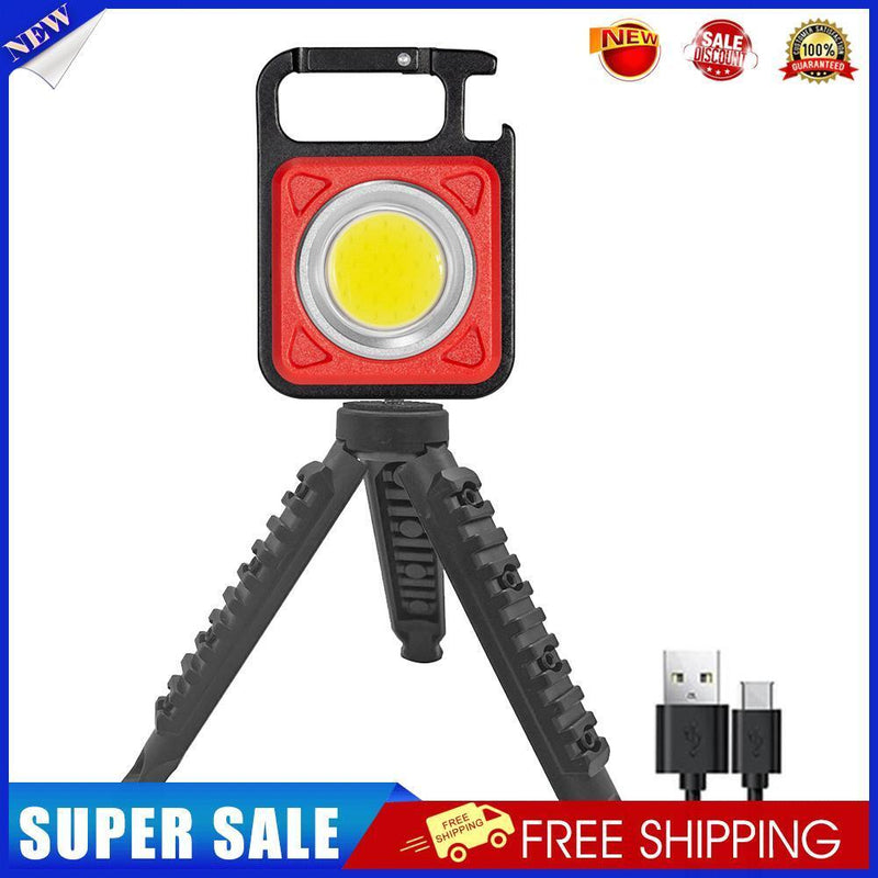 Pocket LED Working Light Camping Keychain Flashlight with Tripod (Red)