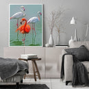Canvas Painted Oil Paint By Numbers Pink Bird DIY Wall Art Modern Bedroom Decor