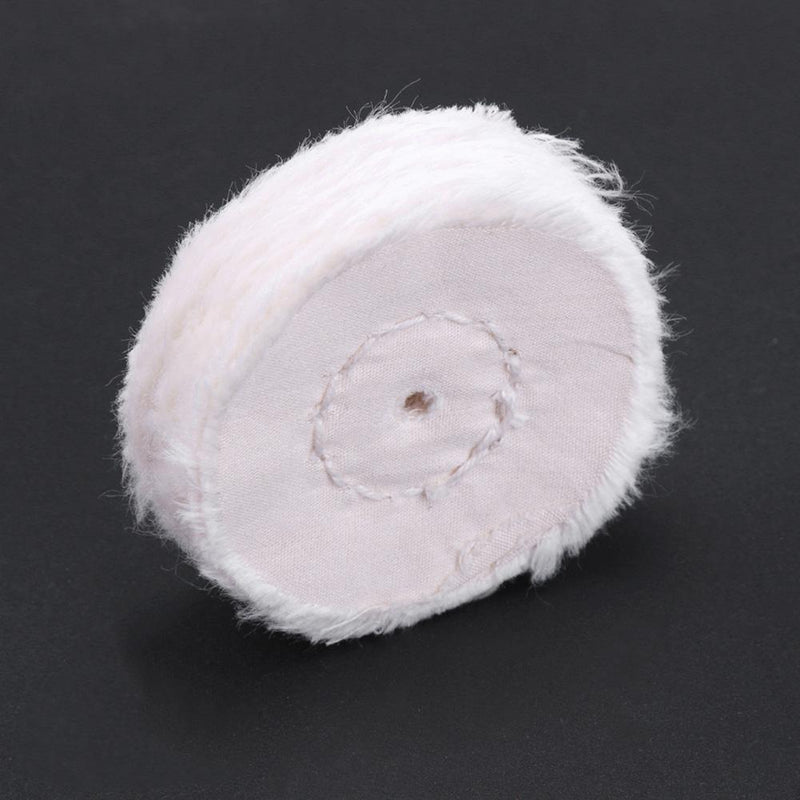 White Cotton Lint Cloth Wood Metal Mirror Polishing Buffing Wheel(50mm) Newly