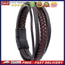 Multi-Layer PU Leather Charm Braided Bracelet Women Men Circle Bangles Jewelr