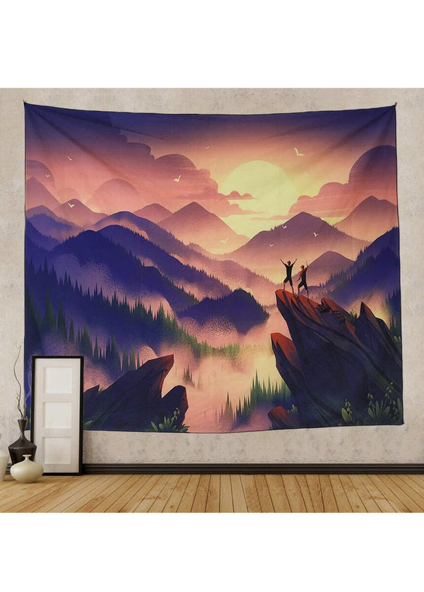 Tapestry Wall Hanging Mountain Sunset Landscape Bedroom Dorm Home 51.2 x 59.1"
