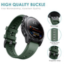 Silicone Strap for Garmin Fenix 7/6/6 Pro/5/5 Plus Watch Band (Army Green)