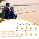 60pcs 10 Group Set Rubber Space Beans Stopper for Fishing Bait Floats (2S) Newly