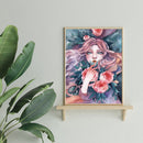 Cross Stitch Kits 11CT Stamped DIY Flowers Girl Full Embroider Mosaic Needlework