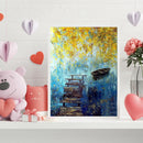 Frameless Oil Paint By Numbers Riverside Boat DIY Canvas Picture Craft Kit
