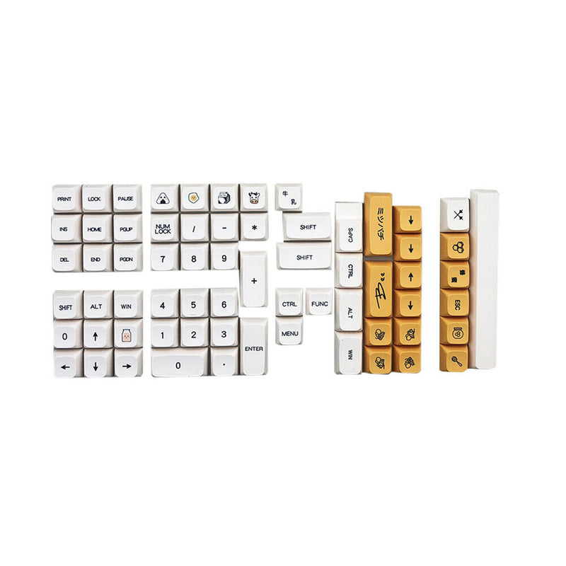 PBT Keycap for MX Switch Mechanical Keyboard Accessory (Bee Milk Japanese)