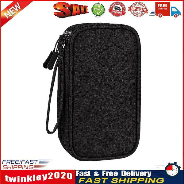 Digital Storage Bag Organizer Portable Data Cable Earphones Holder (Black) Newly