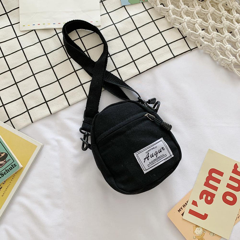 3pcs Women Canvas Patchwork Crossbody Bag Casual Mini Handbags (Black)