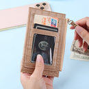 Retro Women PU Alligator Pattern Card Holder Contrast Color Wallet (Khaki)