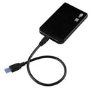 Ultra Thin 2.5in USB3.0 SATA SSD HDD Hard Drive Case Aluminum Box (Black)